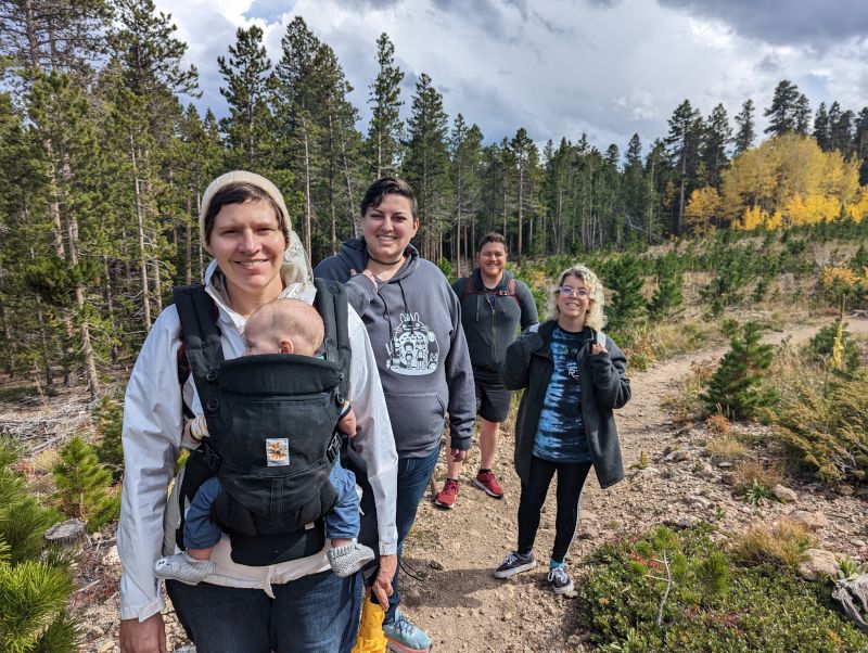  On a Hike During Fall with Friends