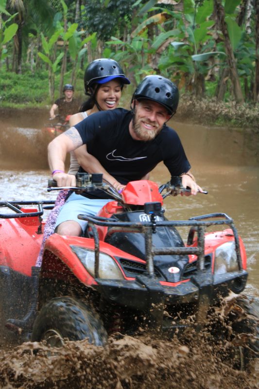 ATV Riding Through the River