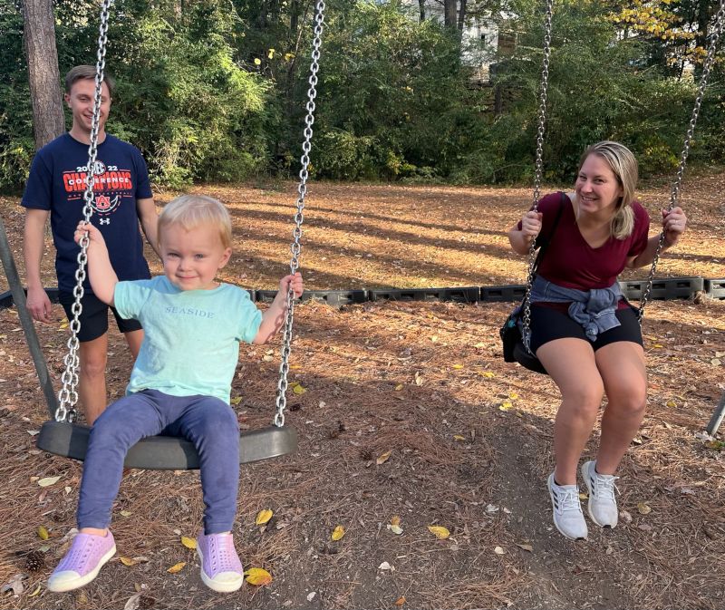 Swinging With Our Goddaughter