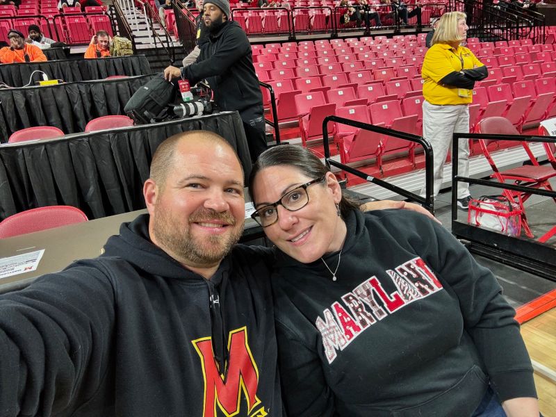 Us at a UMD Basketball Game