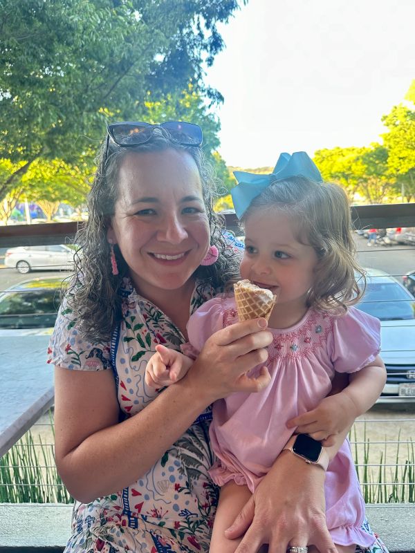 Enjoying Ice Cream With Mom